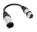 DRUT 20cm short XLR 3 Pin Plug to 5 Pin DMX Female Socket Adapter Audio Video Lighting Cable 0.6ft