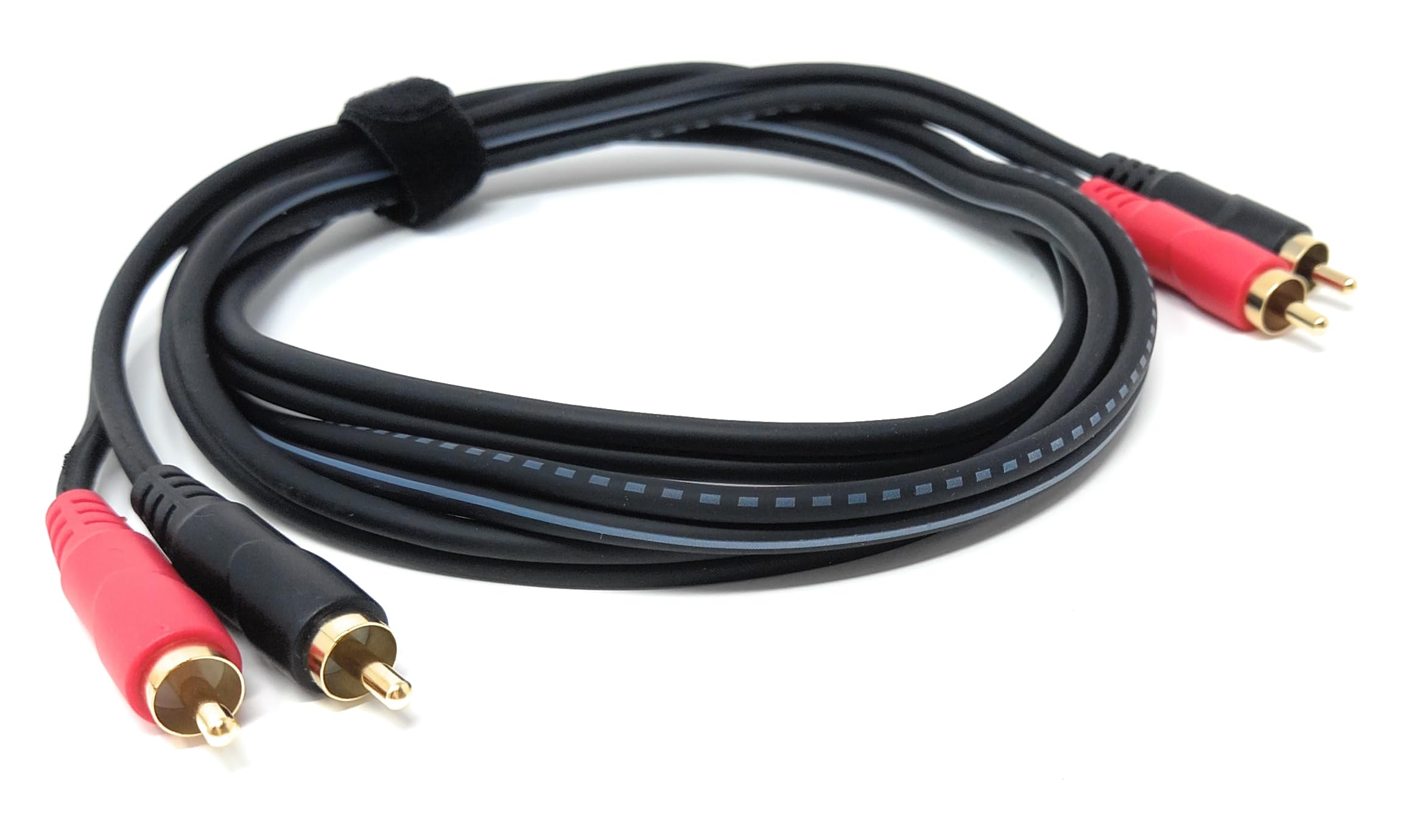 DRUT 2 x RCA Audio Cable – Stereo Male to Male Lead with Gold-Plated Plugs for Amplifier, Active Speakers, Subwoofer, Turntable, HiFi & Home Audio Systems