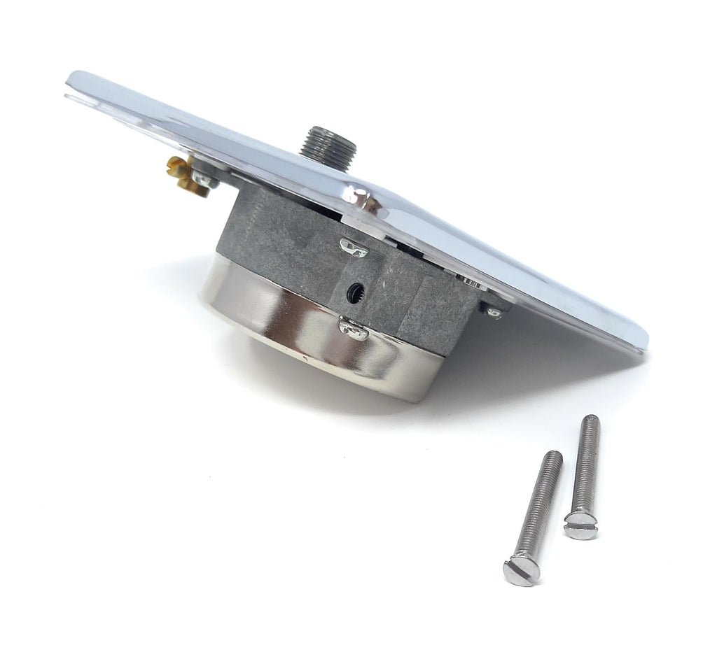 TV, DAB/FM, Satellite Socket Triplexer Outlet Cover Faceplate, Polished Chrome