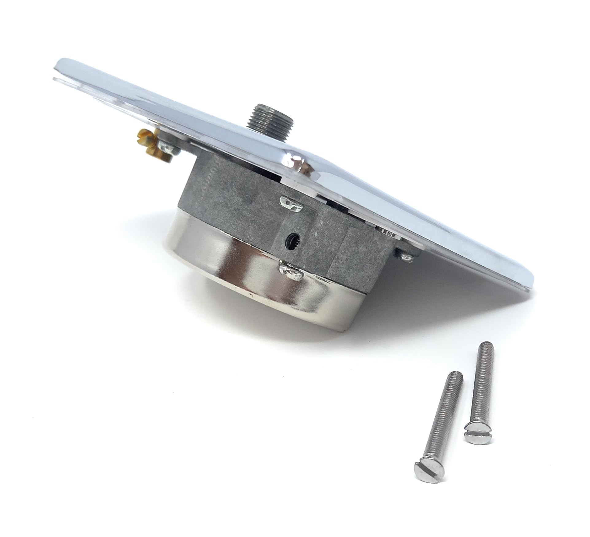 TV, DAB/FM, Satellite Socket Triplexer Outlet Cover Faceplate, Polished Chrome