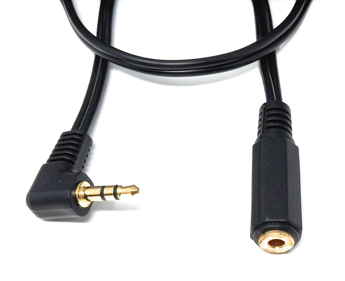 DRUT 3.5mm Right Angle Stereo Jack to Socket Headphone, Audio Devices AUX 1/8'' Extension Cable Lead