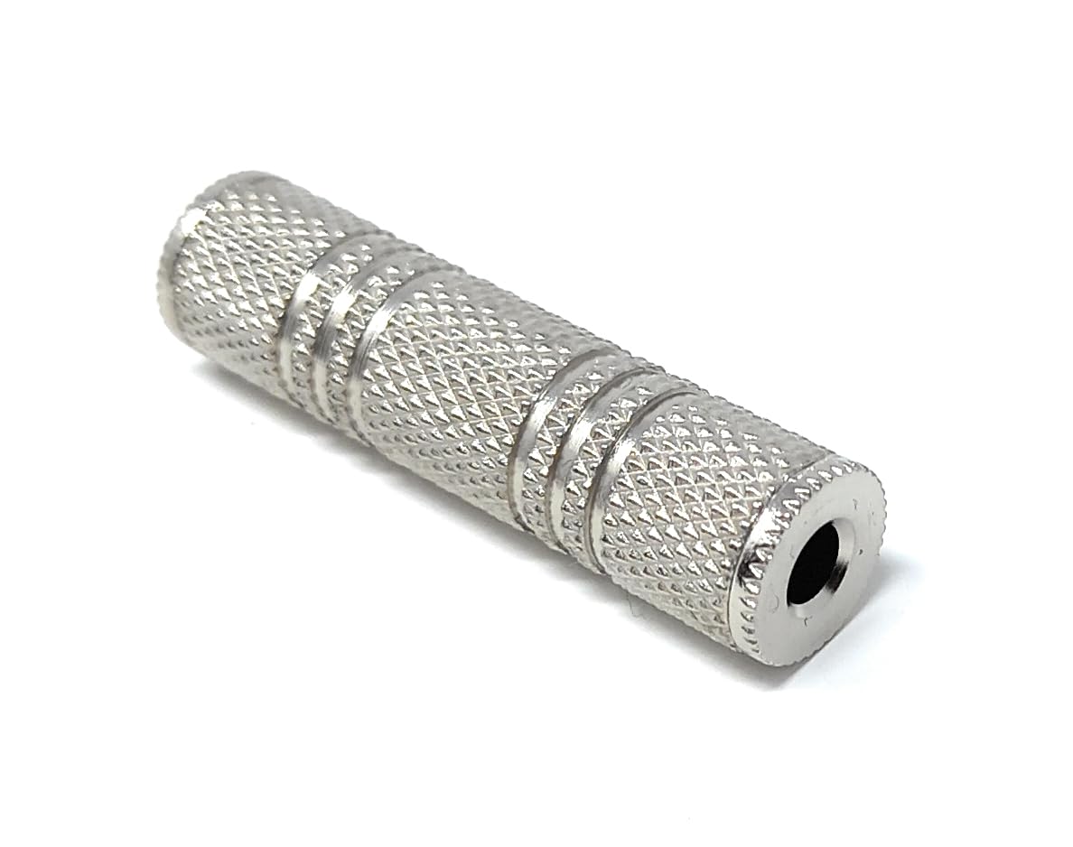 DRUT Metal 3.5mm Jack Coupler STEREO Female Audio Cable Joiner Aux Extender, Gender Changer Adapter