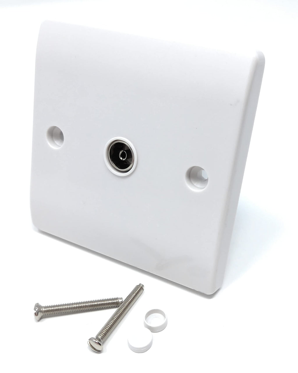 TV Aerial Socket Coaxial Coax Wall Face Plate White TV Point TV/FM