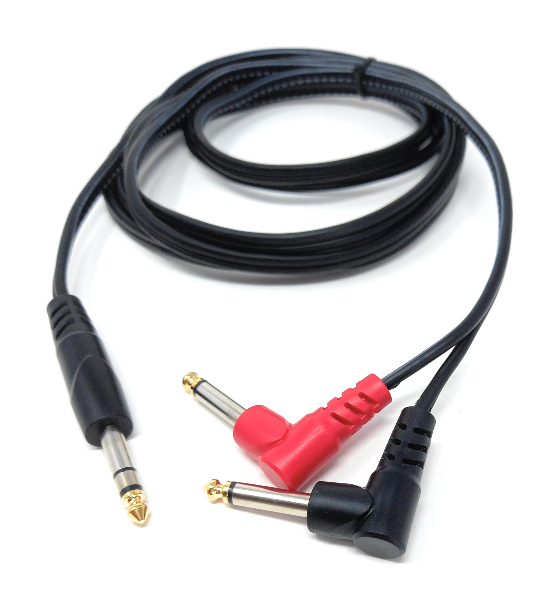 DRUT 6.35mm 1/4" Stereo Jack to 2 x Mono Jacks Audio Cable Lead for Music Instruments, Mixer, AMP, Guitar