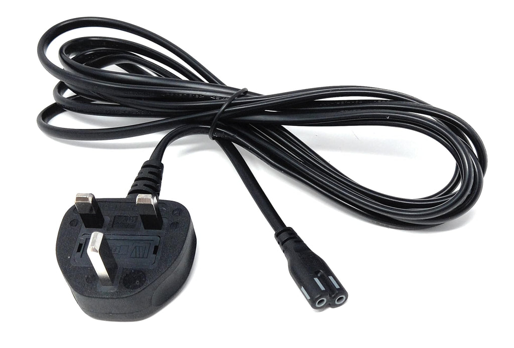 UK Power Cable 3A Fused Plug to C7 Figure-8 Lead – Compatible with PS5, PS4, Xbox, Laptops, Smart TVs, DVD Players, and Chargers