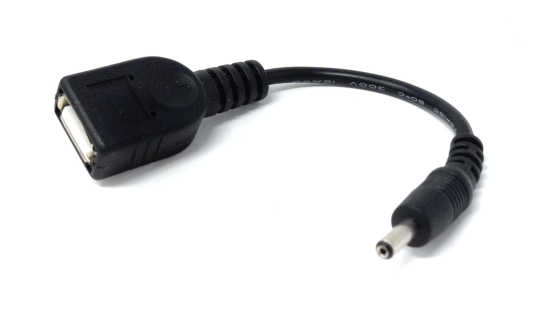 DRUT 1.3mm x 3.5mm DC Female to USB Female Charging Adapter – Power Converter Cable for USB Devices via DC Power Supply