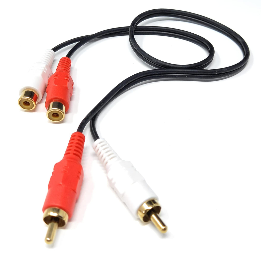 DRUT Twin 2 x RCA to RCA Phono Audio Extension Lead Male to Female Cable