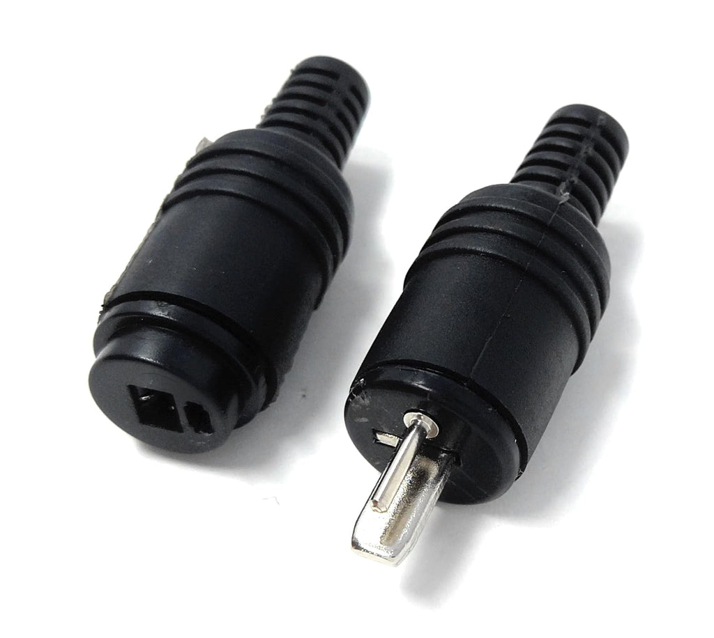 DRUT 2-Pin DIN Speaker Connector Set – Pack of 2 (1 Male + 1 Female), HiFi Audio Plug & Socket with Screw Terminals for Vintage Amplifiers, Speakers & HiFi Systems