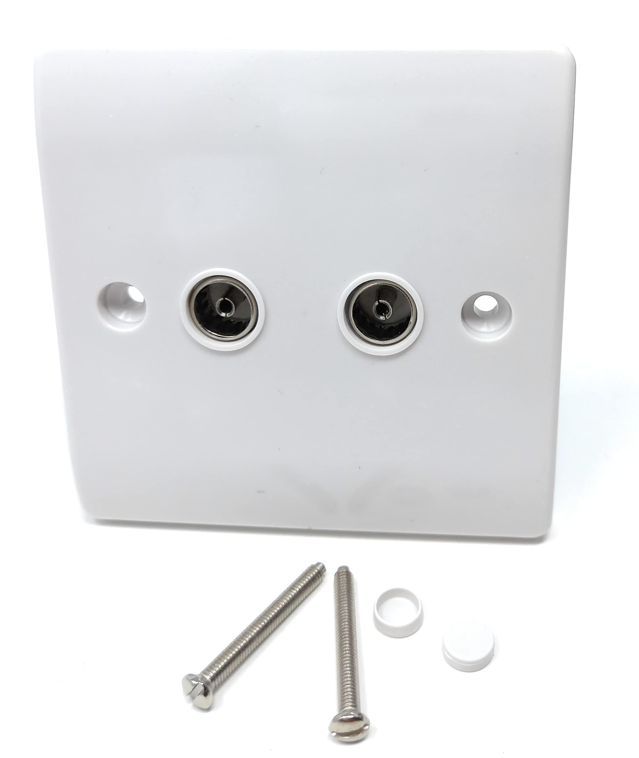 TV Aerial Socket Coaxial Coax Wall Face Plate White TV Point TV/FM