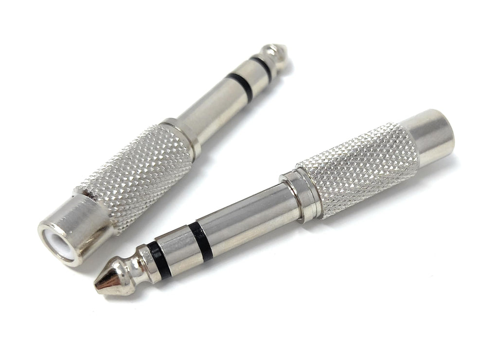 DRUT 6.35mm Stereo Jack to RCA Phono Socket Cable Adapter