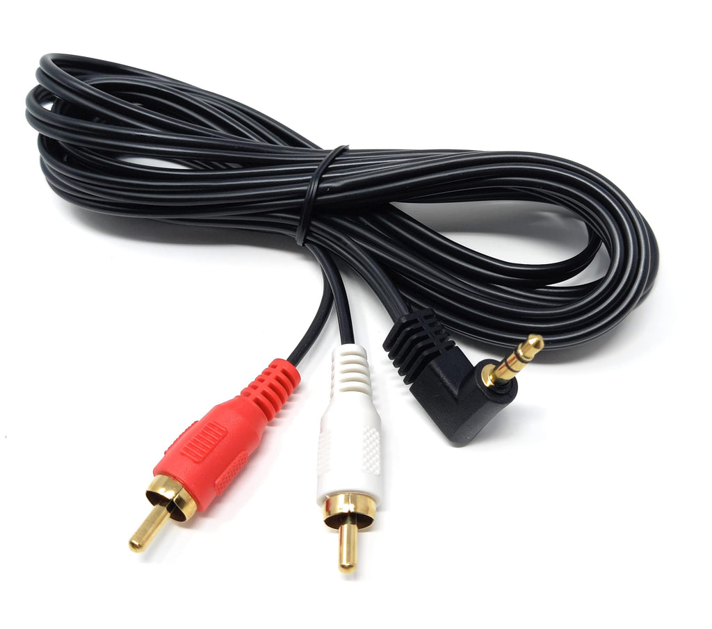 DRUT 3.5mm to RCA Jack Right Angled AUX Stereo Audio Cable Gold Plated Connectors