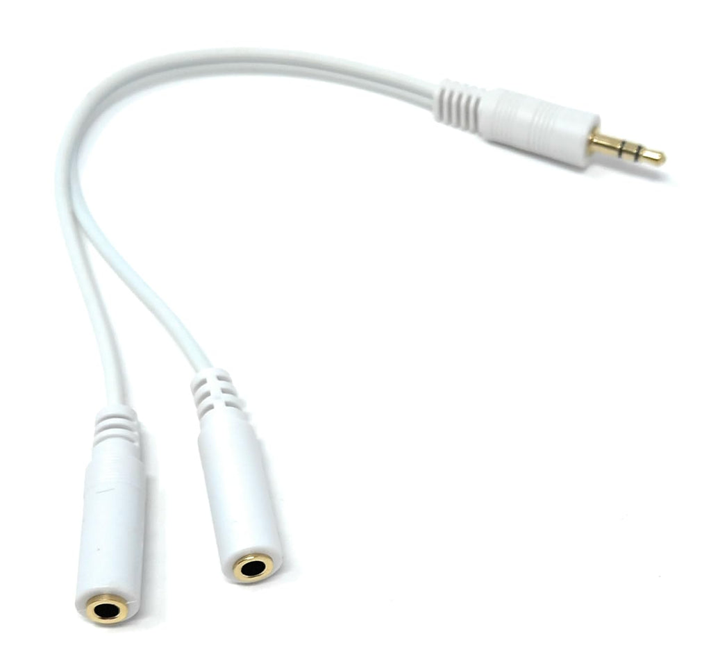 DRUT 3.5mm Jack to Dual Audio Splitter Cable, Stereo Headphone Microphone Adapter for Phones, Tablets, PC, Gold Plated