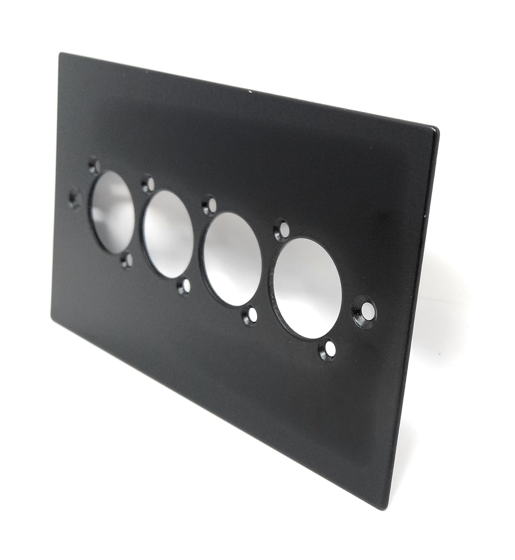 Double Gang Aluminium Wall Plate – D-Series Hole Compatible with Neutrik, HDMI, USB, RJ45, XLR, RCA, BNC 121x86x5mm with Screws
