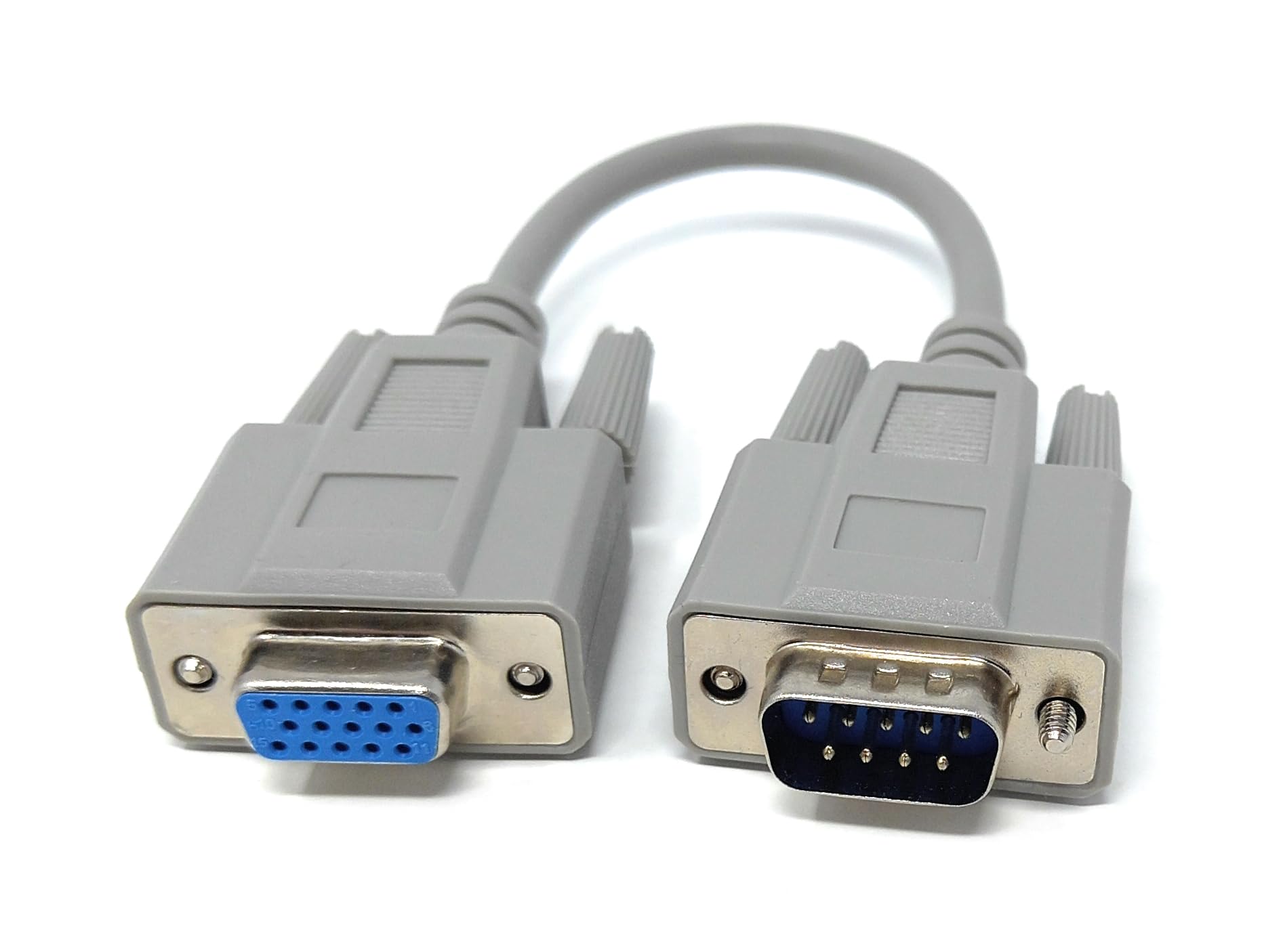 D9 Male to HD15 Female VGA SVGA (9 Pin to 15 Pin) Serial Cable Adapter Converter 20cm