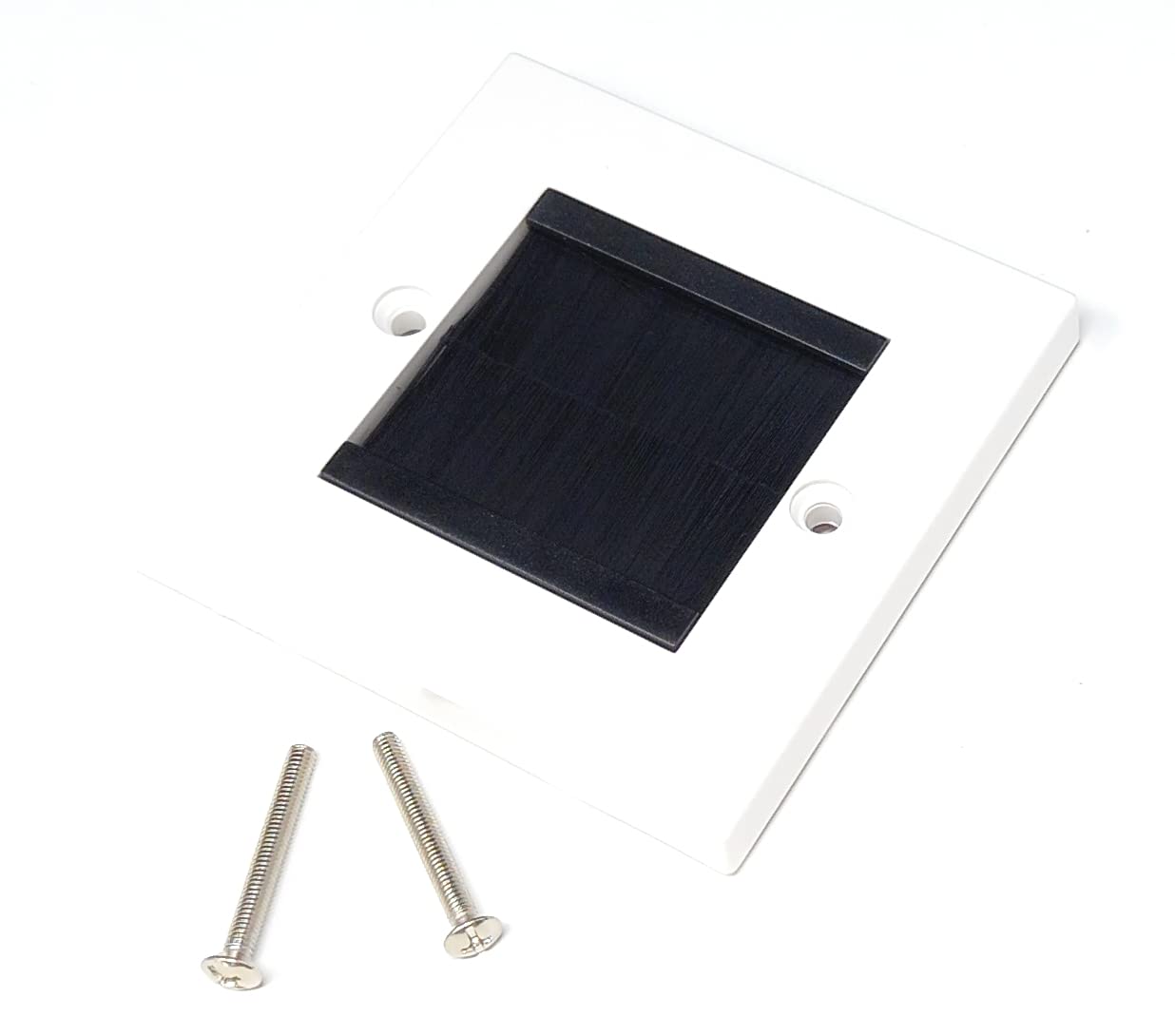 White Brush Plate Faceplate Wall Mounted Installation Tidy Cable Pass Through Insert for Wires and Cable Access
