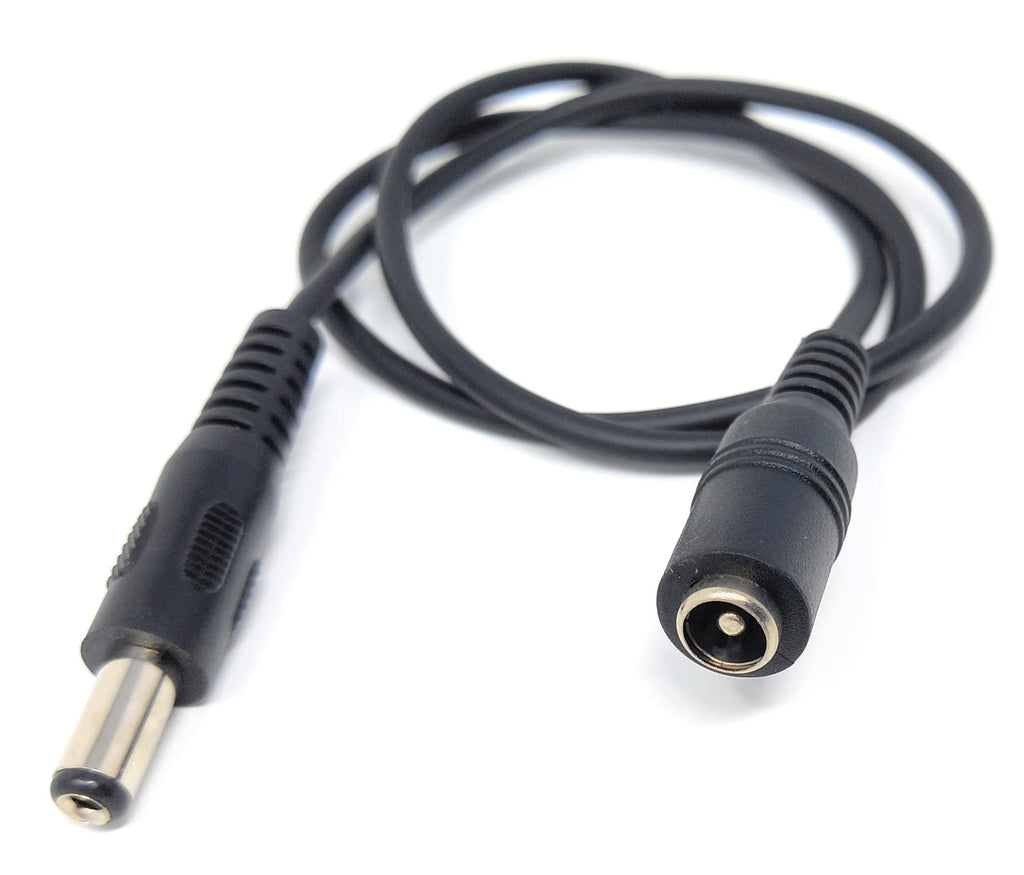 5.5mm x 2.1mm DC Power Plug to Socket, Male to Female CCTV, LED, Modem Router, Music Instruments Extension Lead Cable