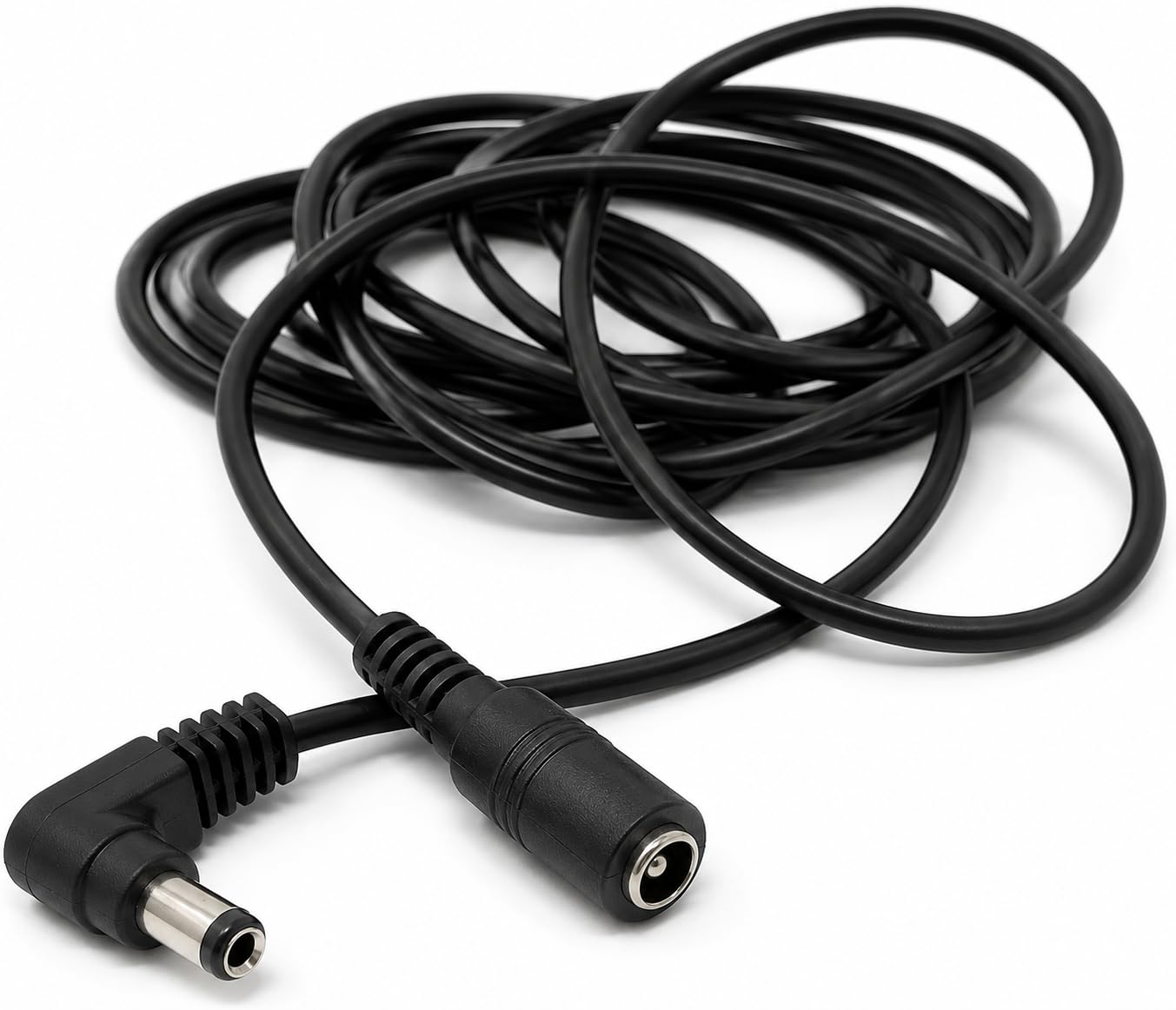 Right Angled 5.5mm x 2.5mm DC Power Extension Cable – Male to Female Adapter for CCTV, LED Signs, Solar-Powered Devices, and More