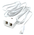 Twin BT Extension Lead, One Jack to Two Sockets, Double Telephone Splitter Cable