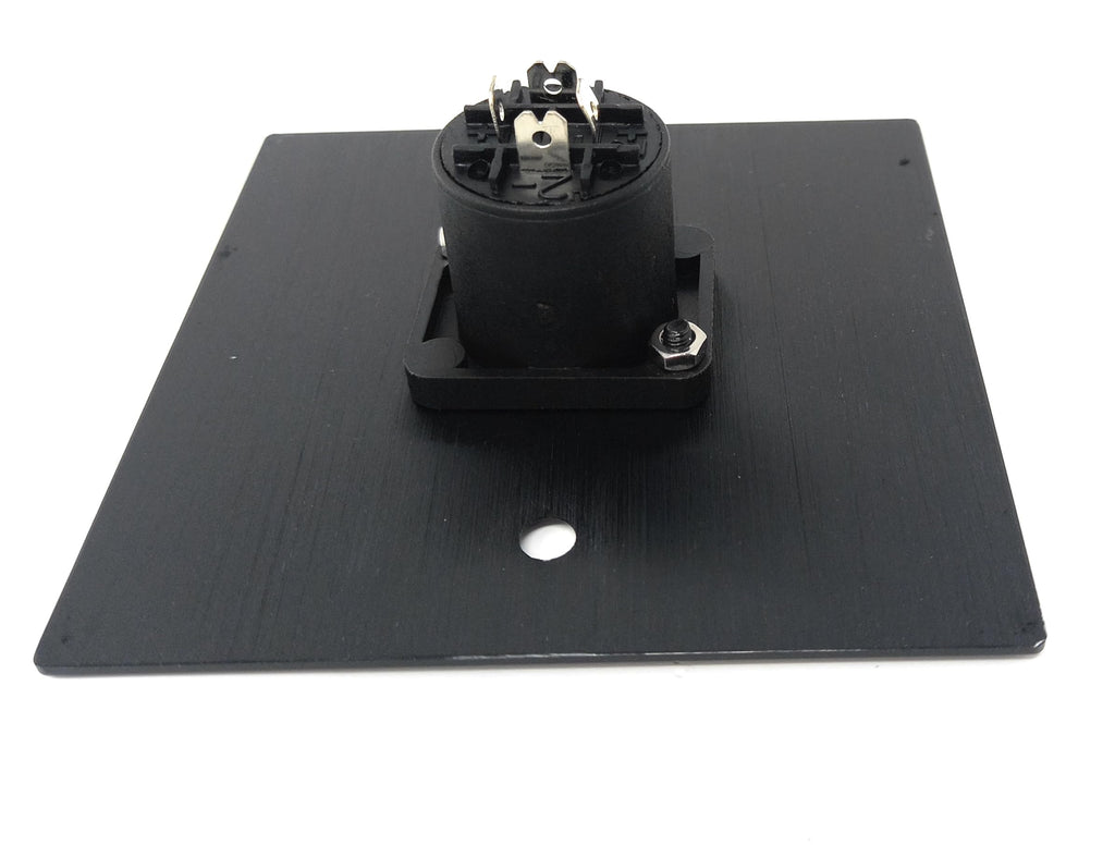 Brushed Aluminium Single Speakon Speaker Socket D-Series Outlet Wall Faceplate – Durable Metal Plate with Screws Included
