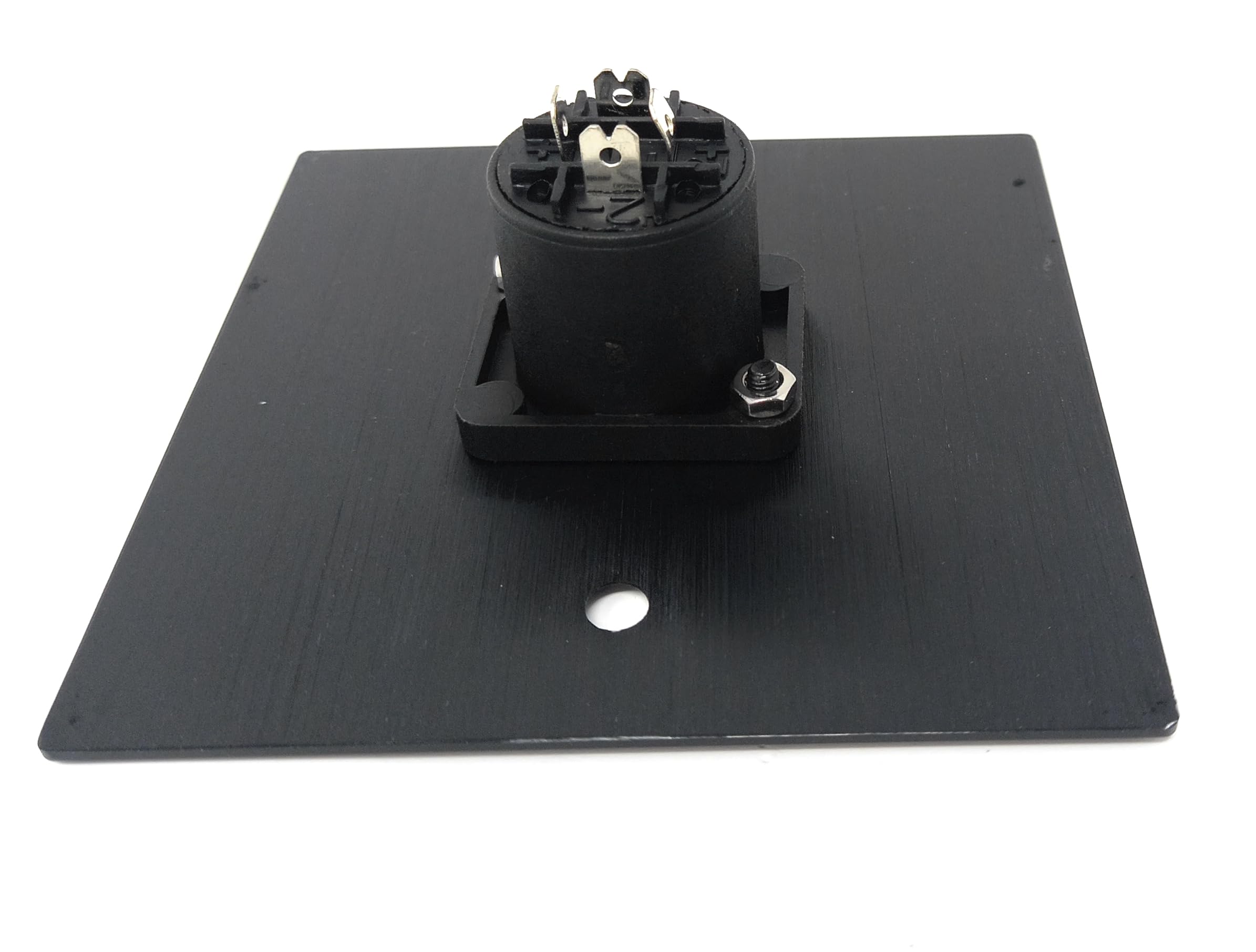 Brushed Aluminium Single Speakon Speaker Socket D-Series Outlet Wall Faceplate – Durable Metal Plate with Screws Included