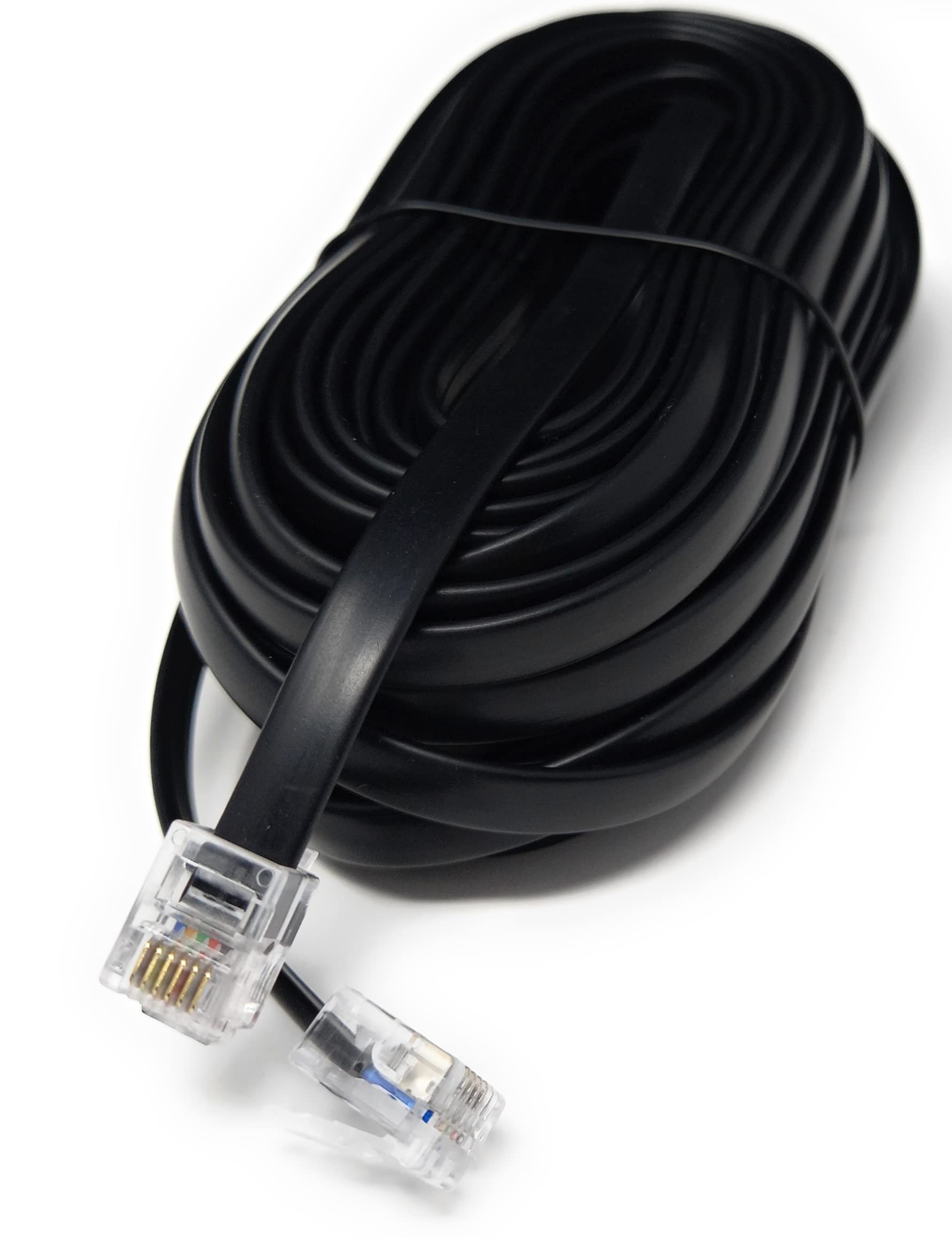 DRUT FLAT RJ12 to RJ12 6P6C Cable Lead Plug to Plug (RJ11 with 6 pin Wire)