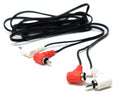 DRUT Twin 2 x RCA to RCA Right Angle Cable, Twin Phono Lead Splitter, for Audio, Speakers, Home Theater, Surround Sound, Turntable, Mixer