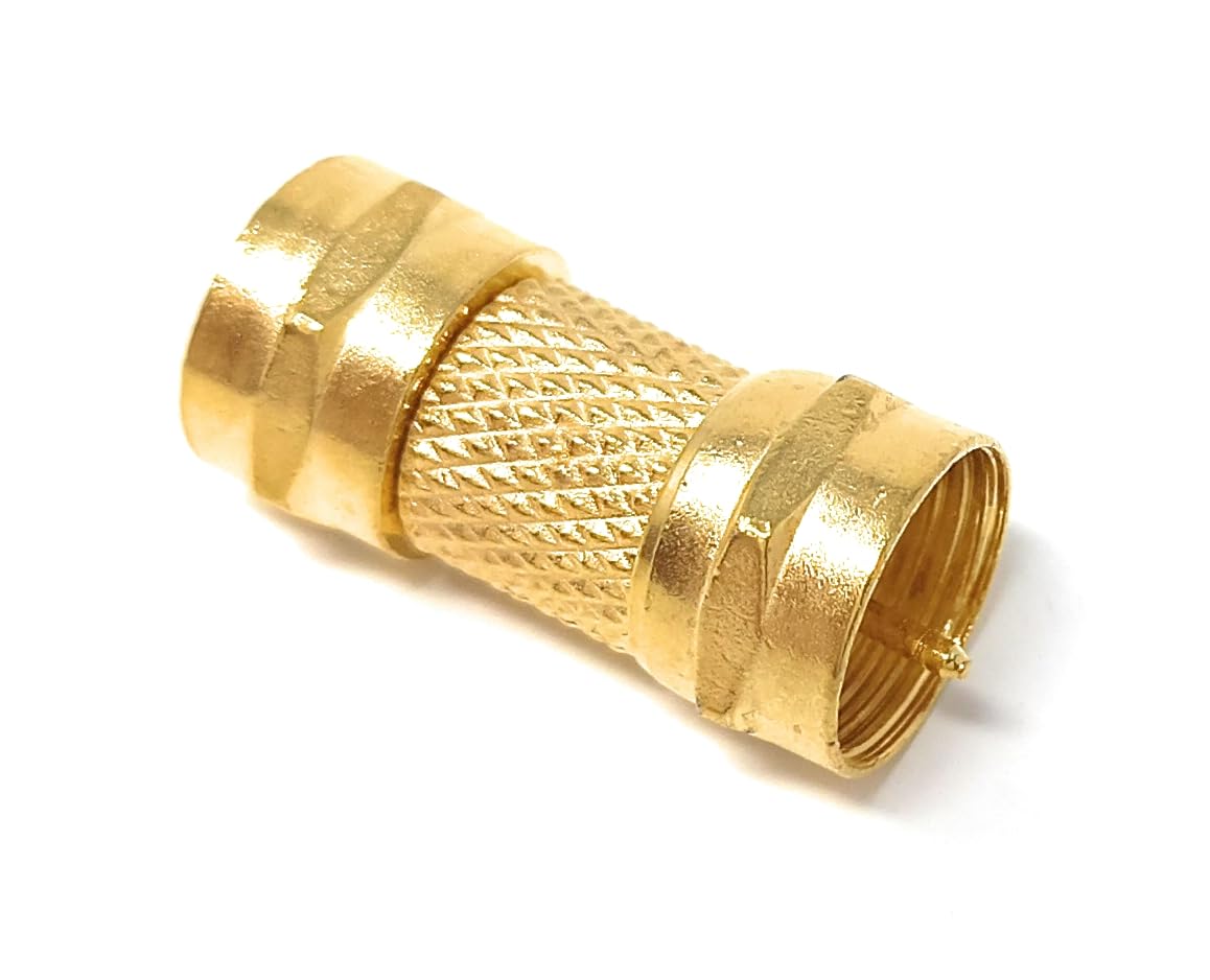 DRUT F Type Screw On Male to Male Plug to Plug 75 OHM Coax Adapter Coupler