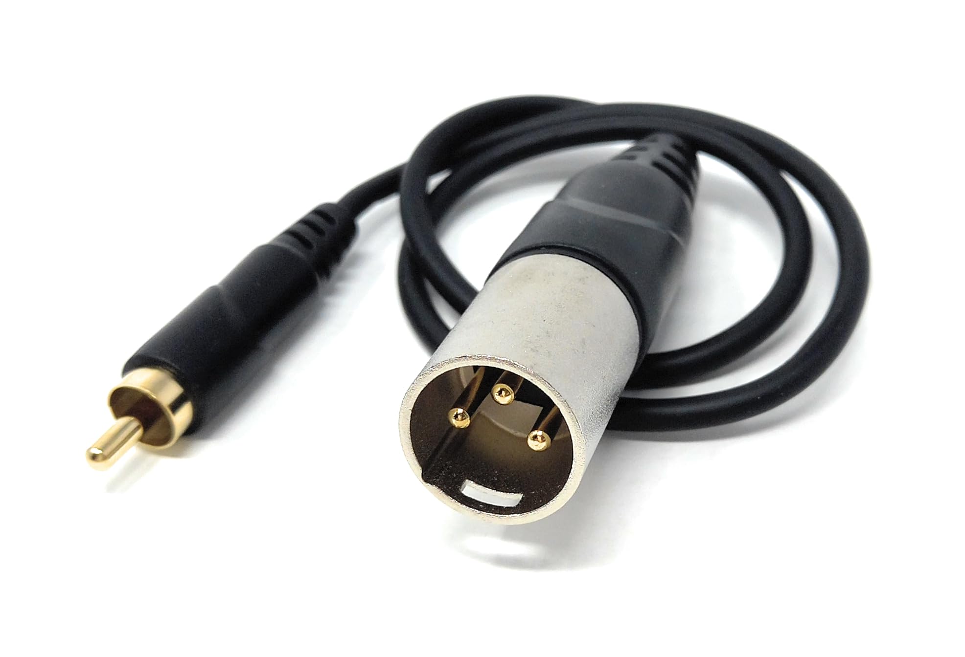 DRUT 3-Pin Male XLR to RCA Phono Single Plug Cable for HiFi Audio, Music Instruments, Mixer, Microphone Lead, Cable, Gold Plated