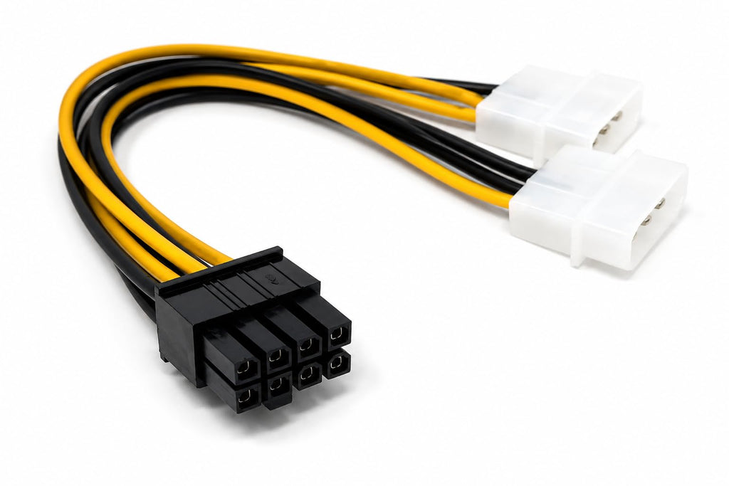 DRUT PCIe 8 Pin Power Cable, Dual 4 Pin Molex LP4 to 8 Pin GPU Power Adapter for Graphics Cards, PSU Converter Connector for Desktop PC