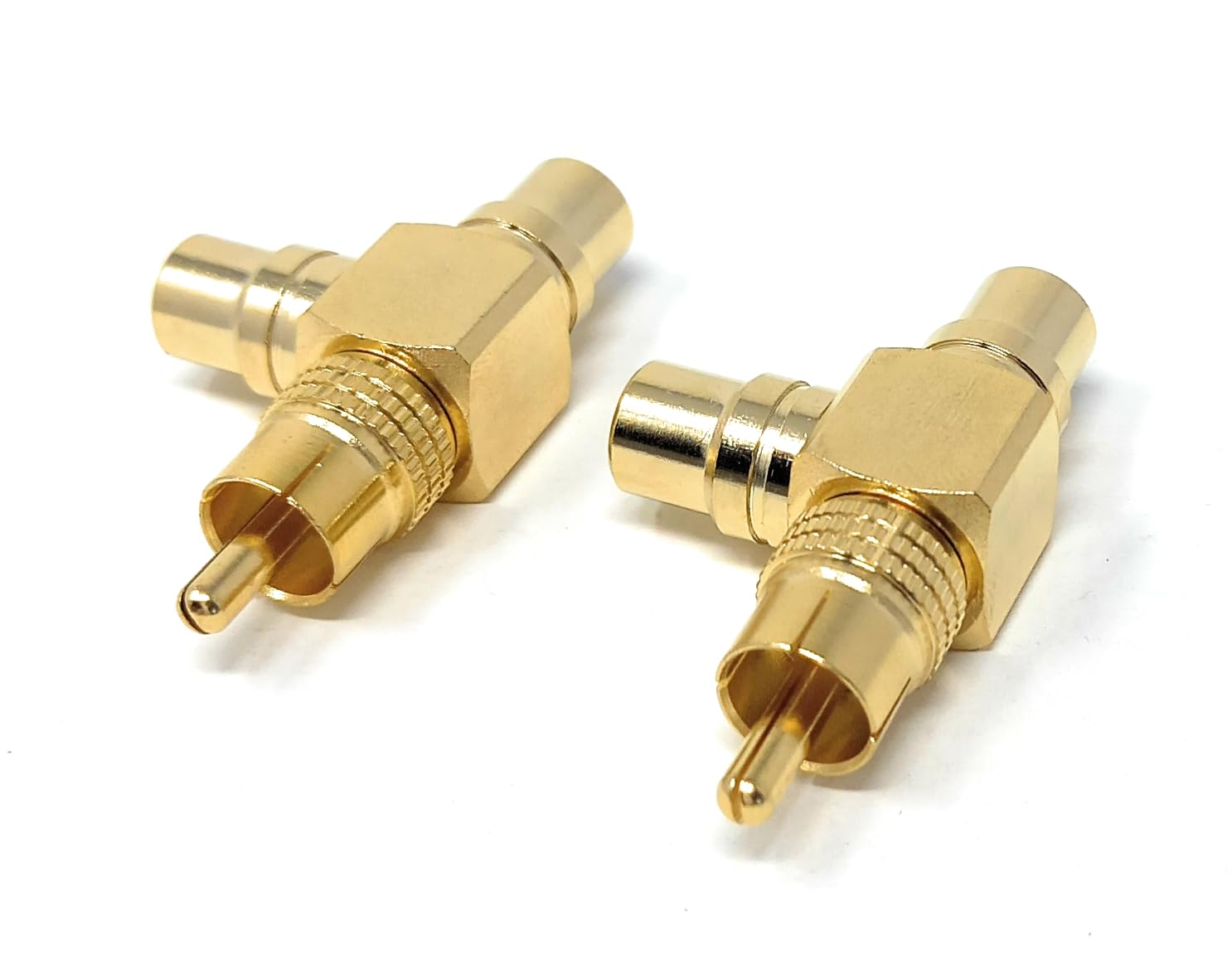 DRUT RCA 2 Way Stackable 1 Male to 2 Female Audio/Video Adapter