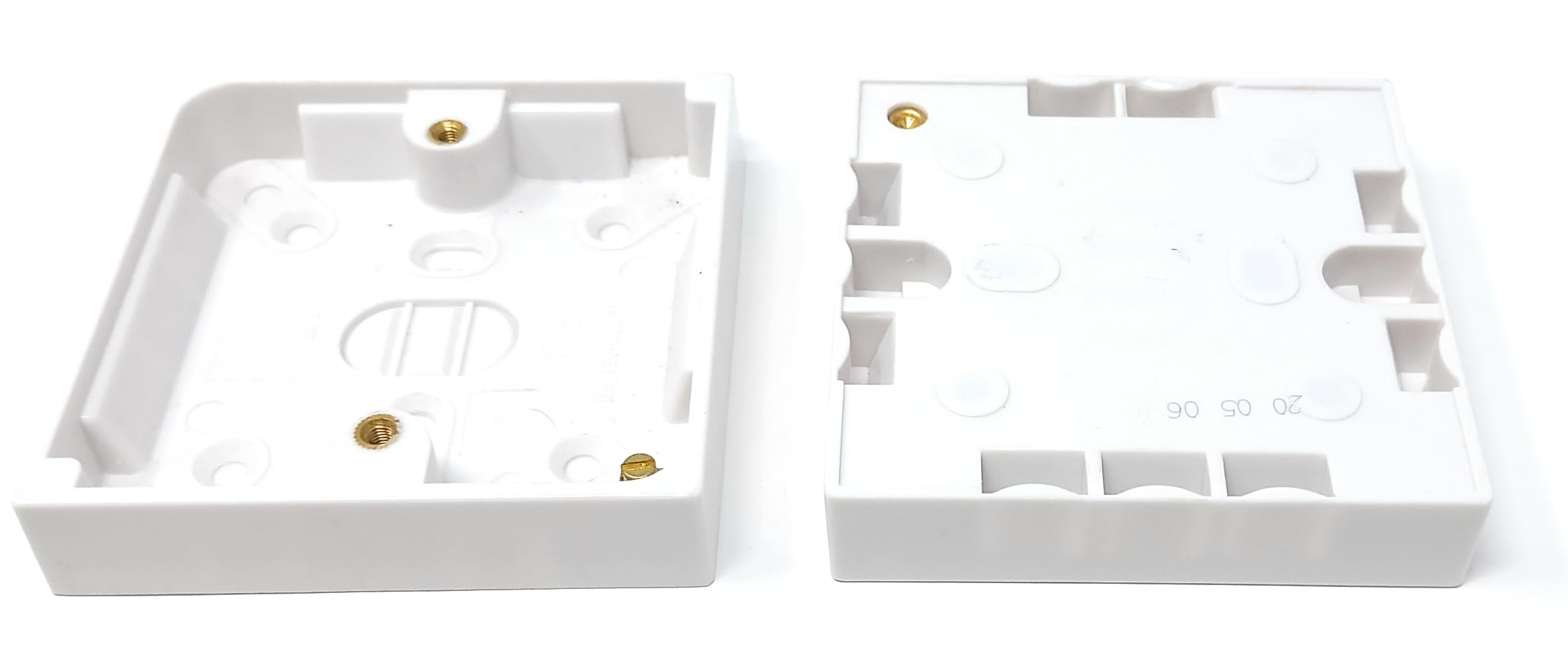 1 Gang Surface Mount Back Box Pattress Box 16mm x 85mm x 85mm White