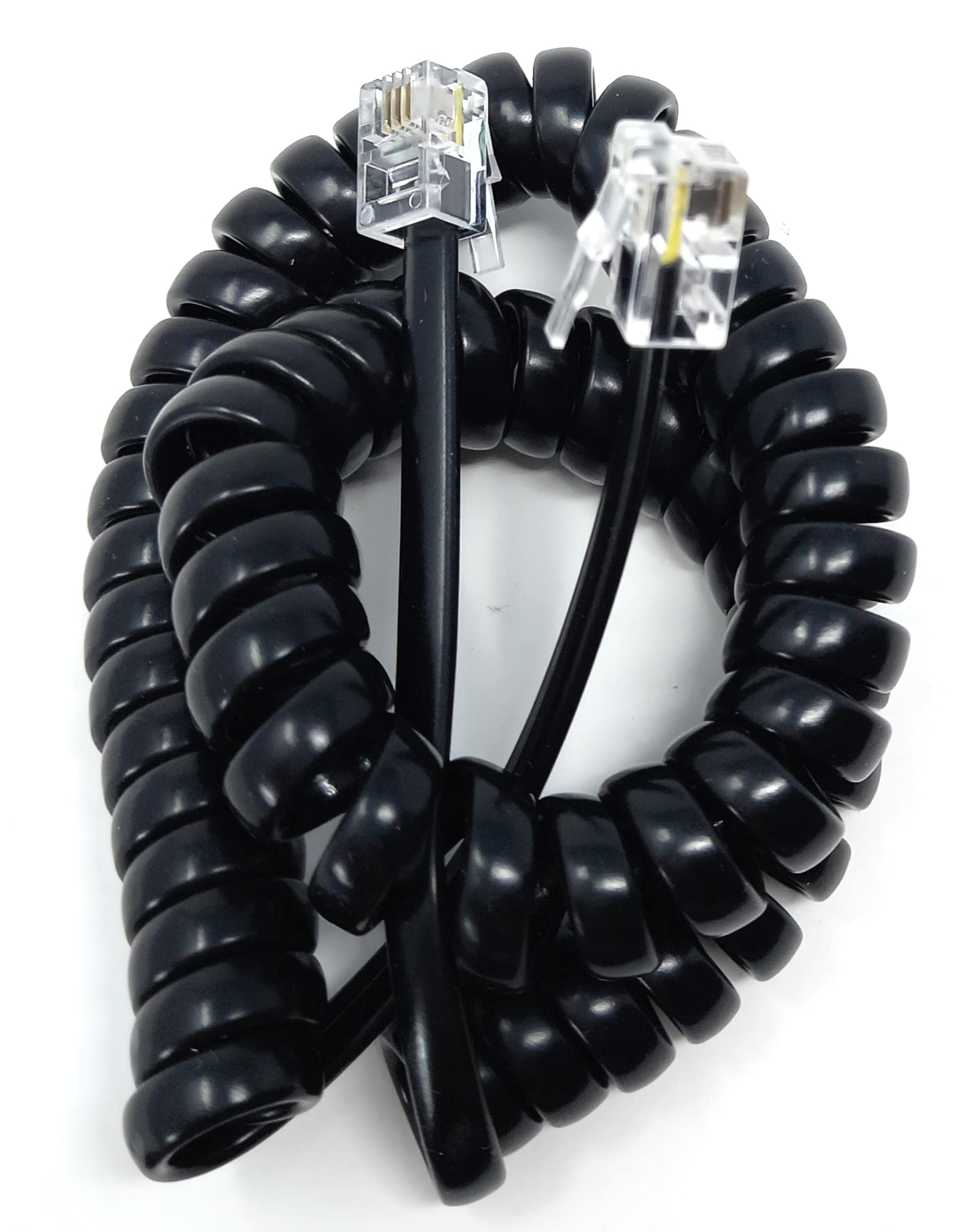 DRUT Coiled RJ10 RJ9 RJ22 4P4C 4 PIN Telephone Handset Curly Lead Cable