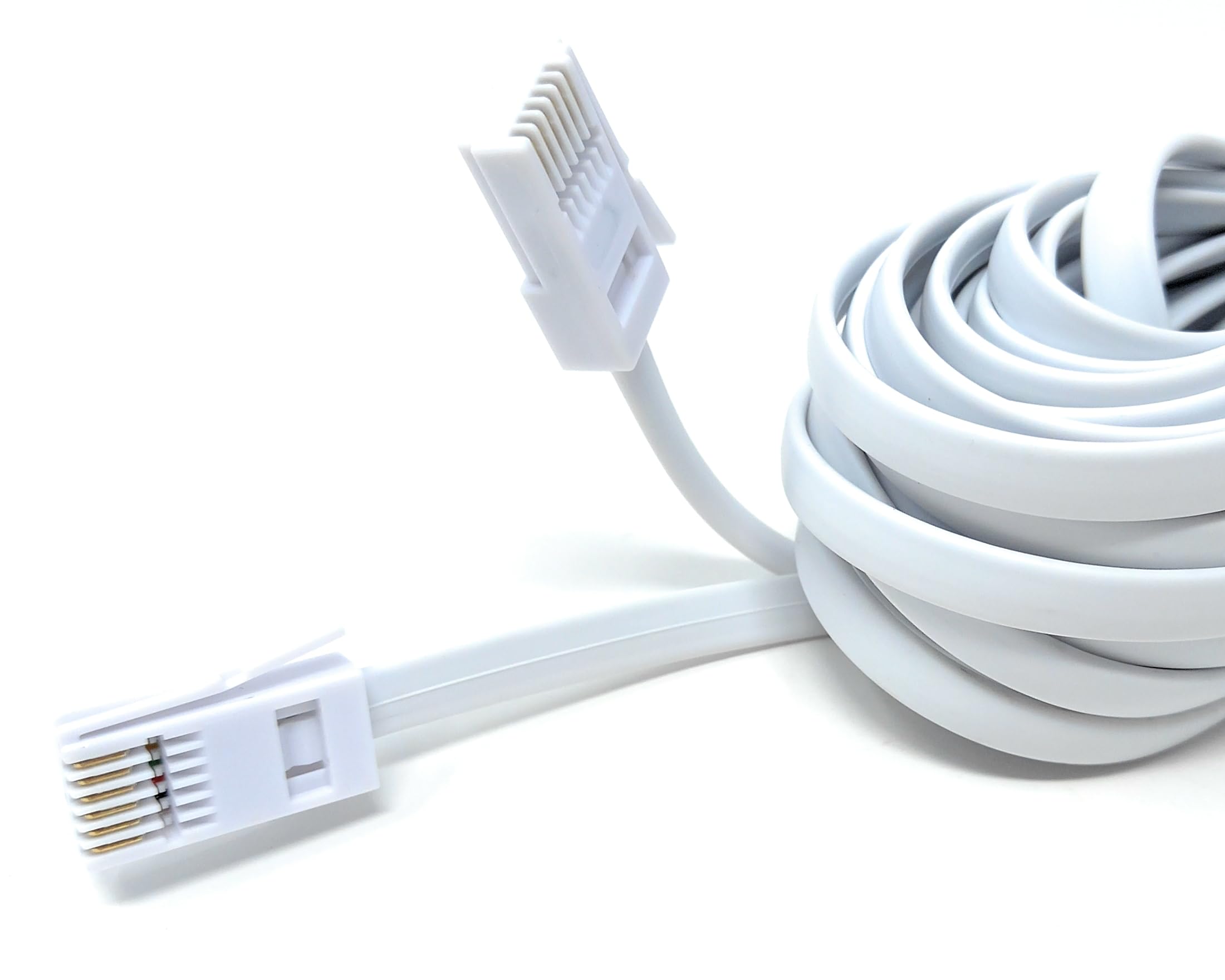 DRUT BT to BT 6 Wire (631A) Male to Male Plug Telephone Flat Cable Lead