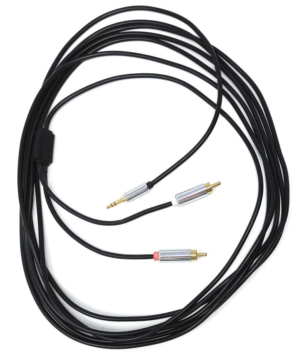 DRUT 3.5mm 1/8 Stereo Jack to 2 x RCA Phono Plugs, Auxiliary, Shielded Audio Cable, Gold Connectors