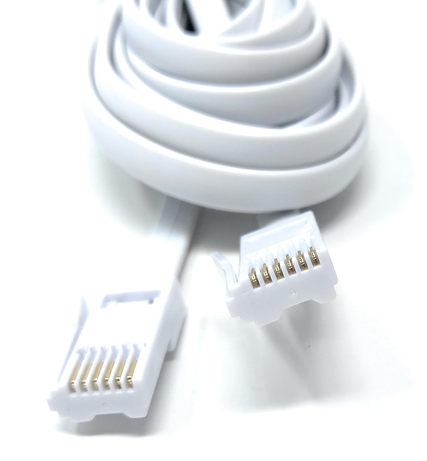 DRUT BT to BT 6 Wire (631A) Male to Male Plug Telephone Flat Cable Lead