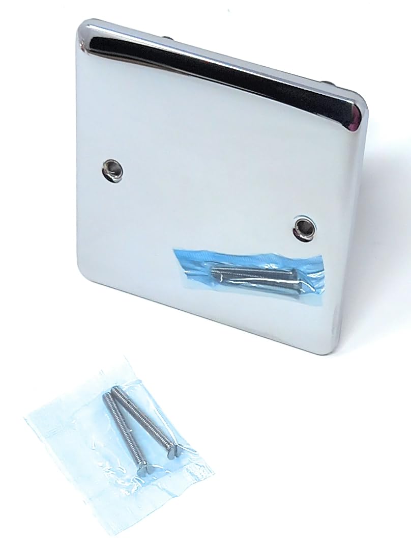 Single Gang Blanking Plate, Wall Faceplate, Cover for Electrical Sockets, Screws Included