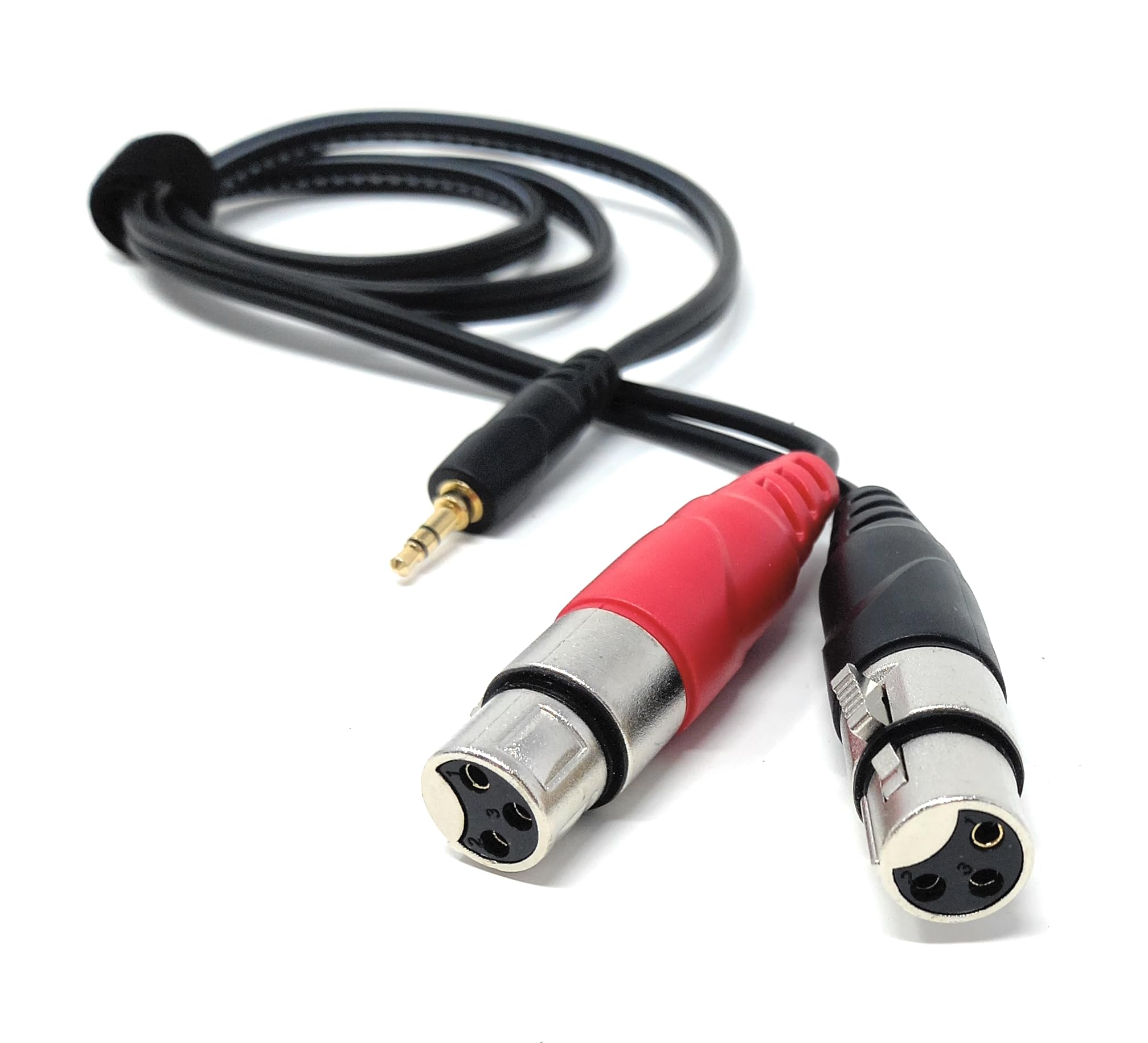 DRUT 3.5mm Stereo Jack to 2 x XLR Female Cable – Audio Splitter Lead for Microphones, Mixers, Speakers, DJ, Studio and Recording Equipment
