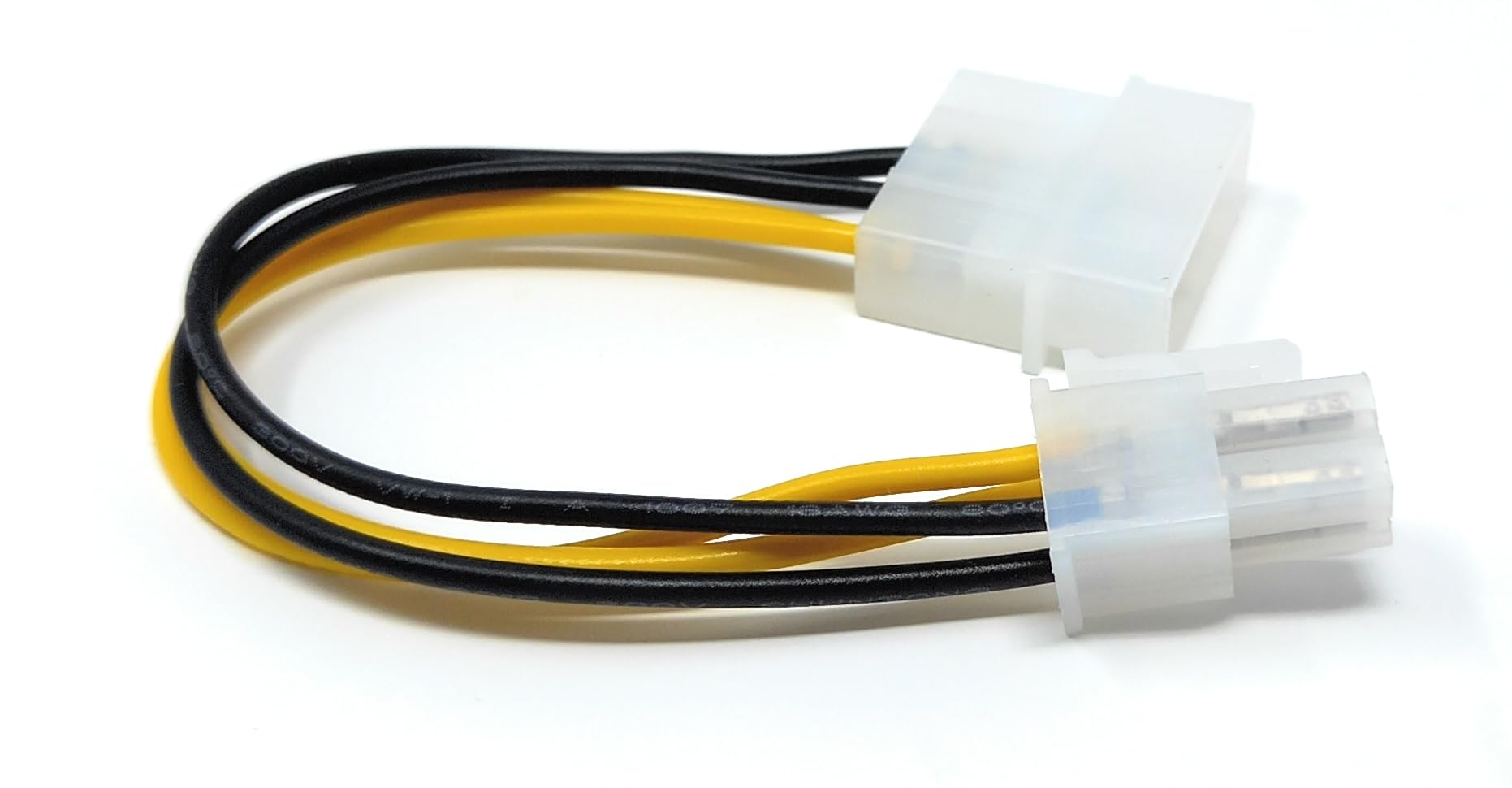 Molex to 4-Pin P4 Power Cable - 4-Pin Square Connector for Motherboards, HDDs, SSDs, and Optical Drives (For PSUs Without P4 Connector)