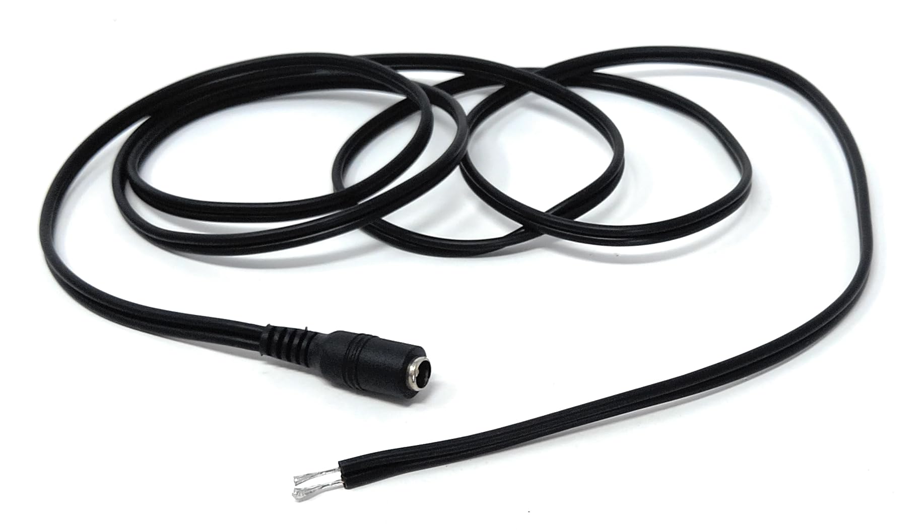 DRUT 2.1mm x 5.5mm Female DC Socket to Bare Wire Power Cable – Compatible with LED Signs, Solar-Powered Outdoor Devices, CCTV, and More
