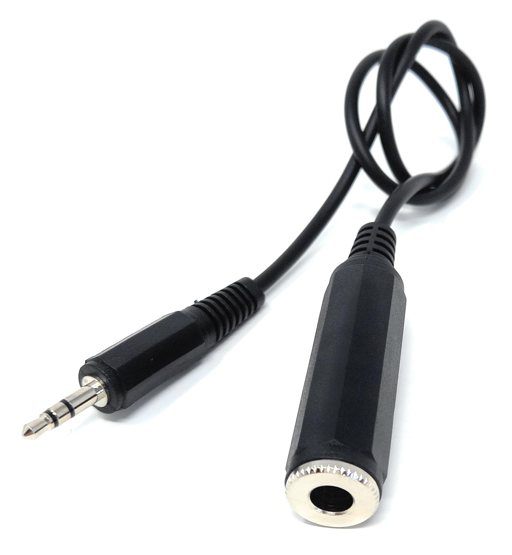 DRUT 3.5mm Stereo Jack to 6.35mm Stereo Socket Extension Lead Cable For Mics and Headphones