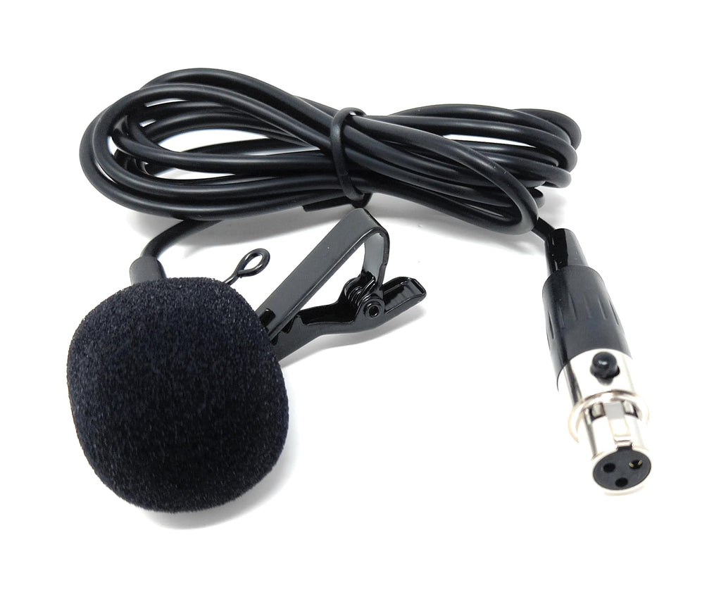 3 Pin Mini XLR Lavalier Microphone Metal Head, 1.5m Clip On Lapel Mic for Bodypack Transmitter, Wireless PA System, Voice Amplifier, Teaching, Interview & Presentation