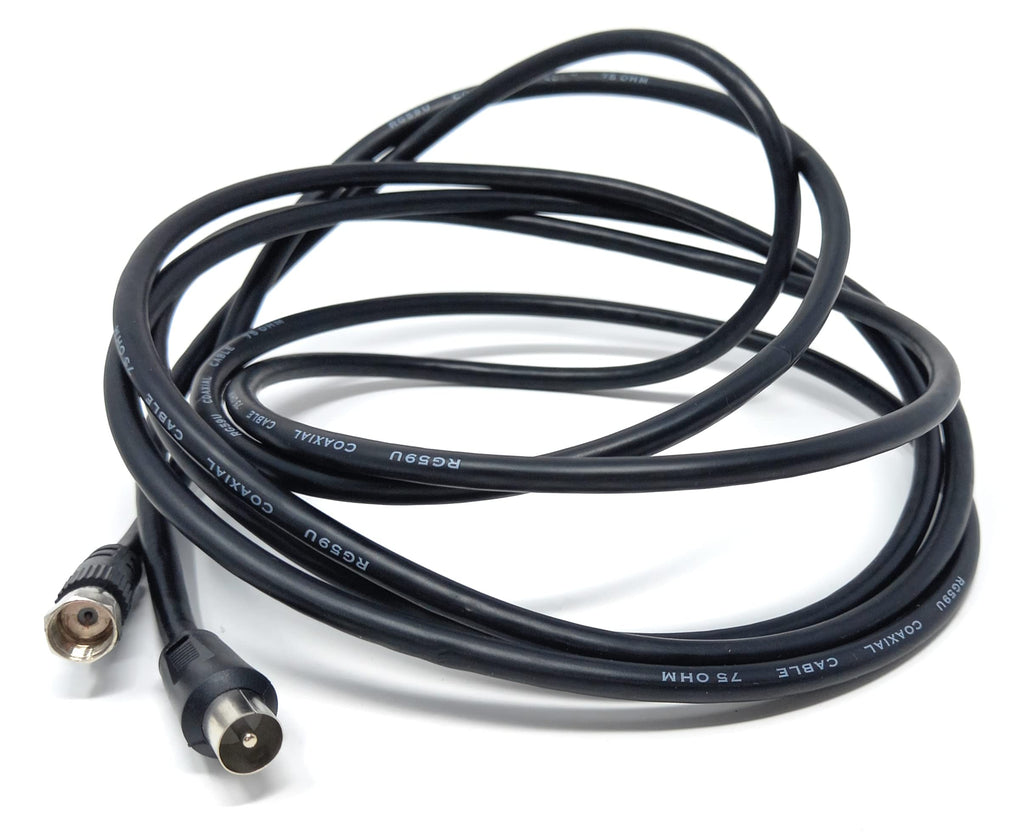 DRUT RF TV Aerial Male to F Type Connector Male Plug Coaxial Coax Cable, Lead, 75 Ohm, 3C-2V