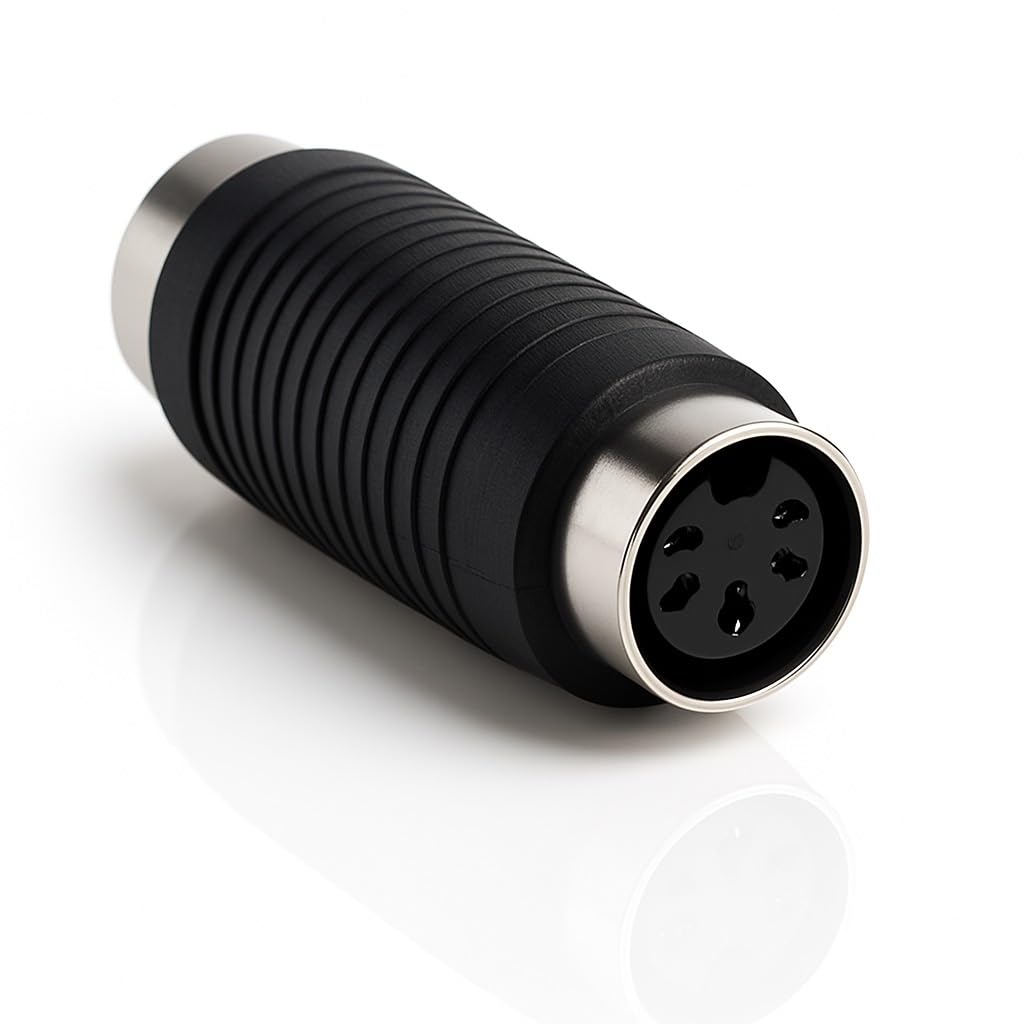DRUT MIDI 5-Pin DIN Female to Female Coupler, MIDI Cable Joiner Adapter for Extending MIDI Connections, Gender Changer