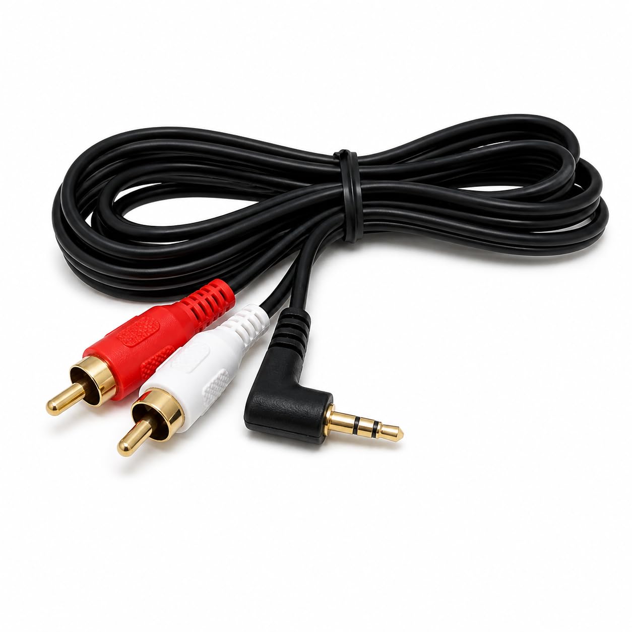 DRUT 3.5mm to RCA Jack Right Angled AUX Stereo Audio Cable Gold Plated Connectors