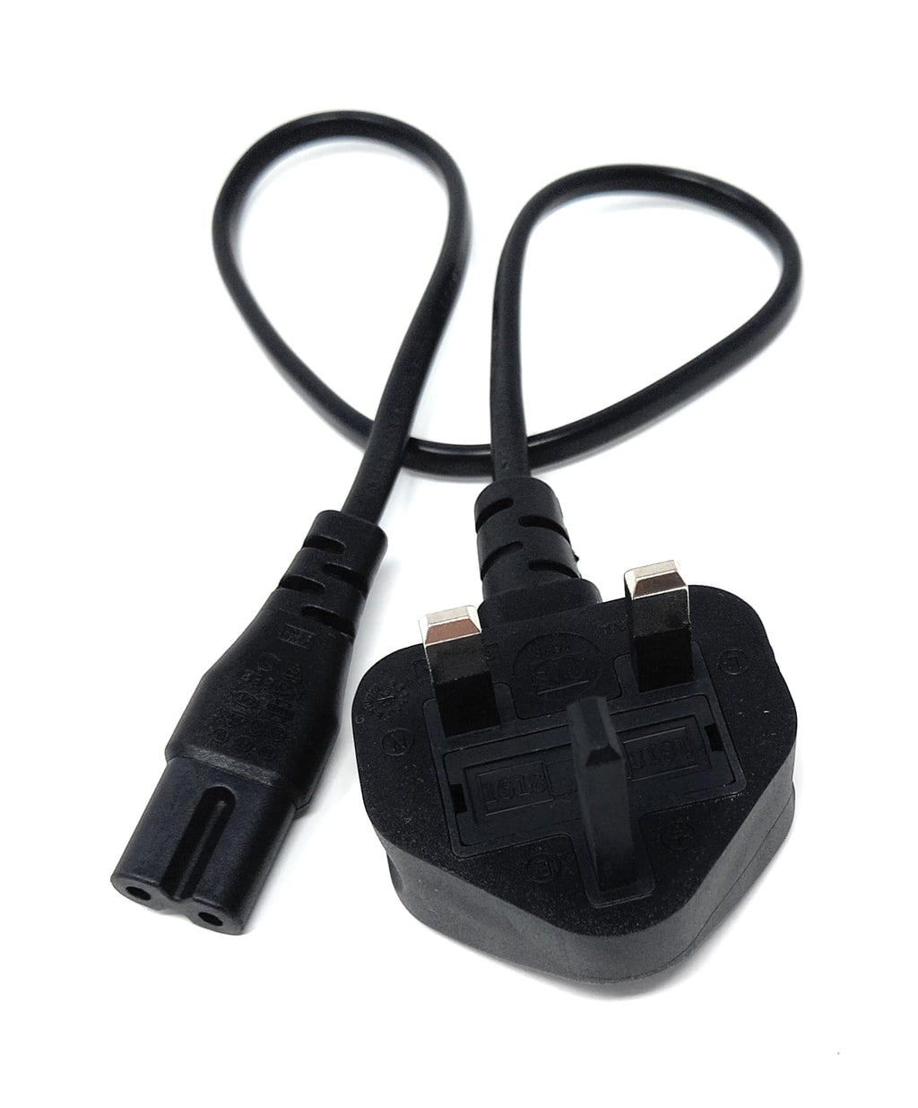 UK Power Cable 3A Fused Plug to C7 Figure-8 Lead – Compatible with PS5, PS4, Xbox, Laptops, Smart TVs, DVD Players, and Chargers