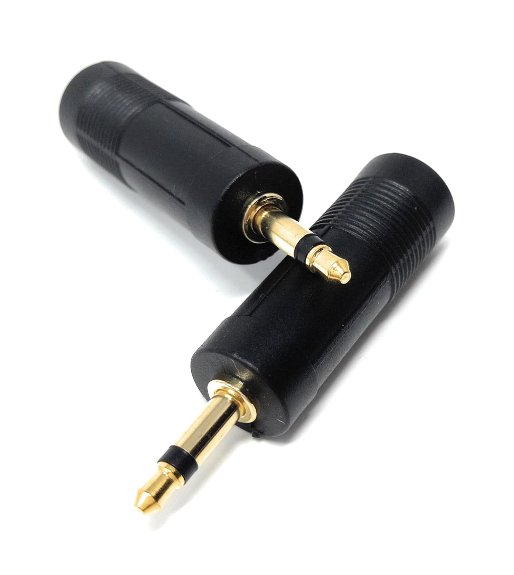 DRUT 6.35mm Mono Jack Socket to 3.5mm Mono Jack Plug Audio Cable Converter Adapter Gold Plated Contacts