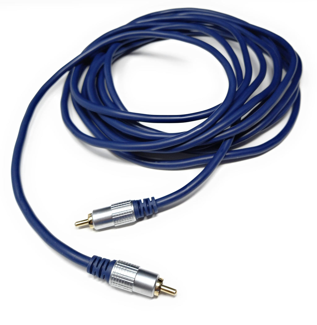 DRUT RCA to RCA Digital Audio 75 Ohm Subwoofer Cable, Designed Specifically for The Very Low-BASS frequencies, OFC SPDIF, Gold Connectors