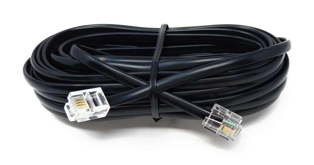 DRUT RJ11 to RJ11 Telephone Landline Cable ADSL (6P4C) Flat Lead High Speed BT Internet Broadband Male to Male Router, Modem, Phone Extension Wire