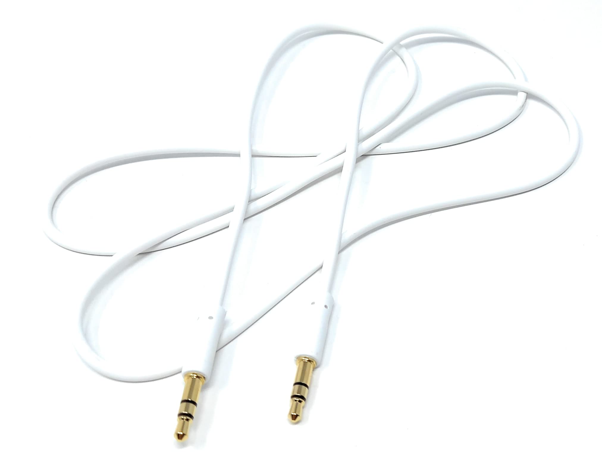 DRUT 3.5mm Stereo Audio Jack Plug to Plug, Male to Male AUX, Slim Flexible Lead Cable