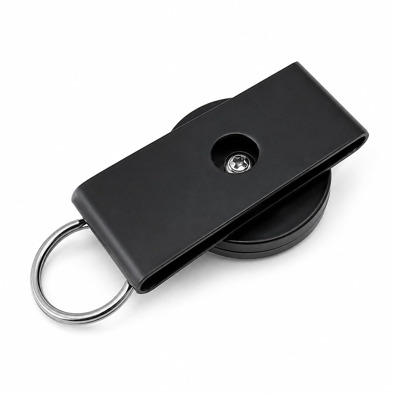 DRUT Metal 360 Degree Rotatable Heavy Duty Retractable Keychain with Belt Clip, Durable Key Reel Holder for Keys, ID Cards, Passes & Work Accessories